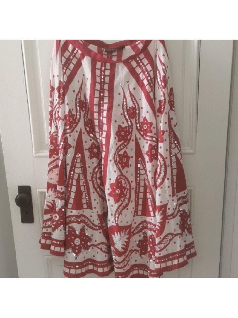 Passport vintage floral abstract boho gypsy style festival A line skirt Size M.